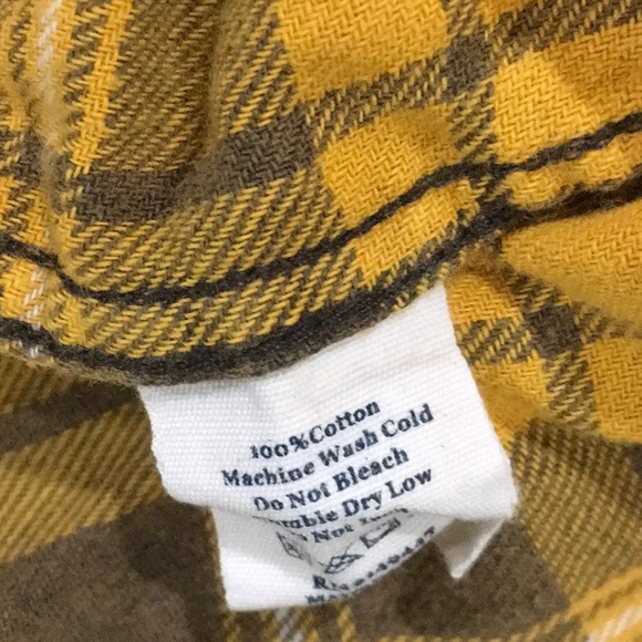 THE NORMAL BRAND CLASSIC GINGHAM BUTTON UP GOLD PLAID FLANNEL SHIRT AUTU… - Picture 12 of 12